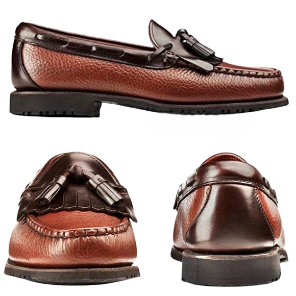 Allen Edmonds Nassau Two-Tone Brown Tasseled Leather Loafers Men’s Size 11.5 - Picture 9 of 16